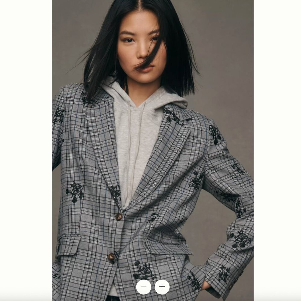 NWT - Anthropologie - Dolan Left Coast Emb Blazer - Navy - Sz XL